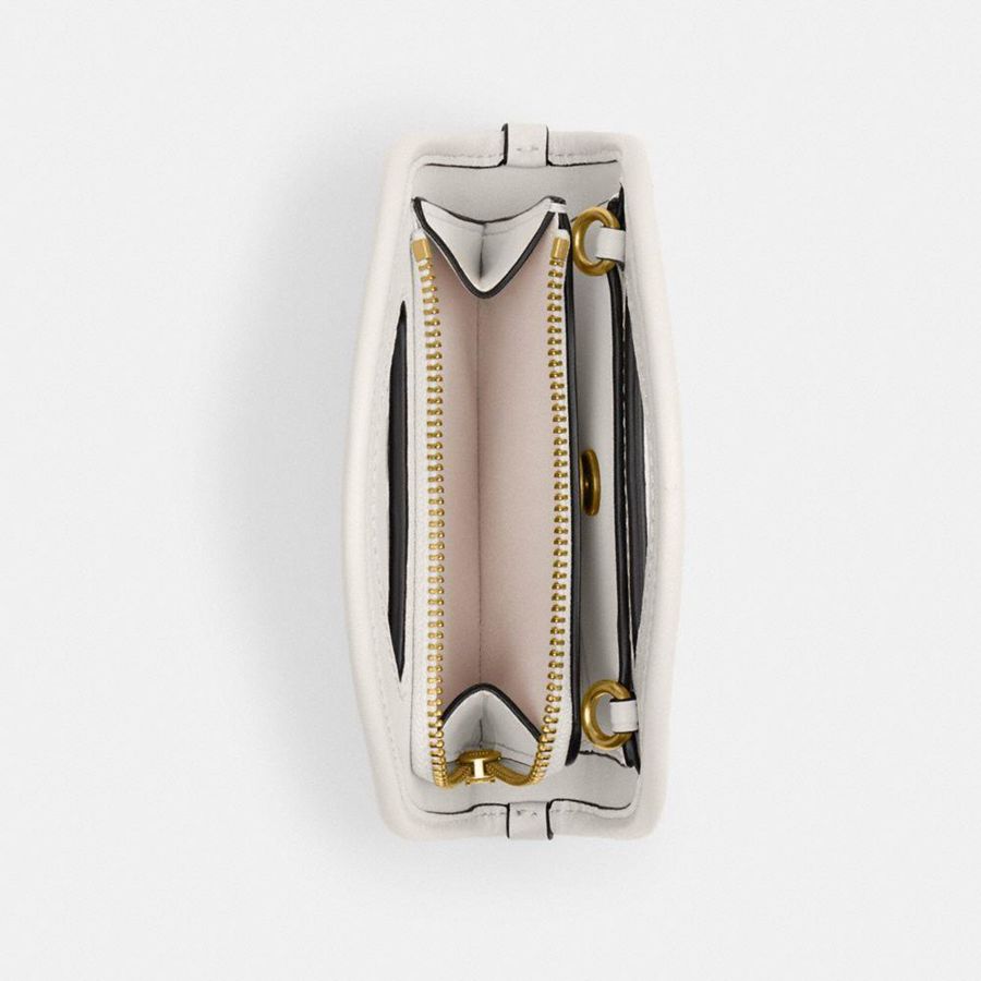Carteira COACH Top Handle Card Case With Grommets Feminino Branco | 06835KLYZ