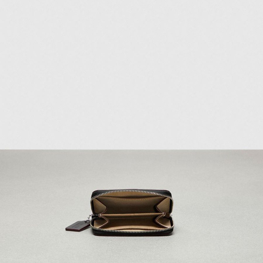 Carteira COACH Zip Around In Checkerboard Upcrafted Leather Feminino Pretas | 05483MROK