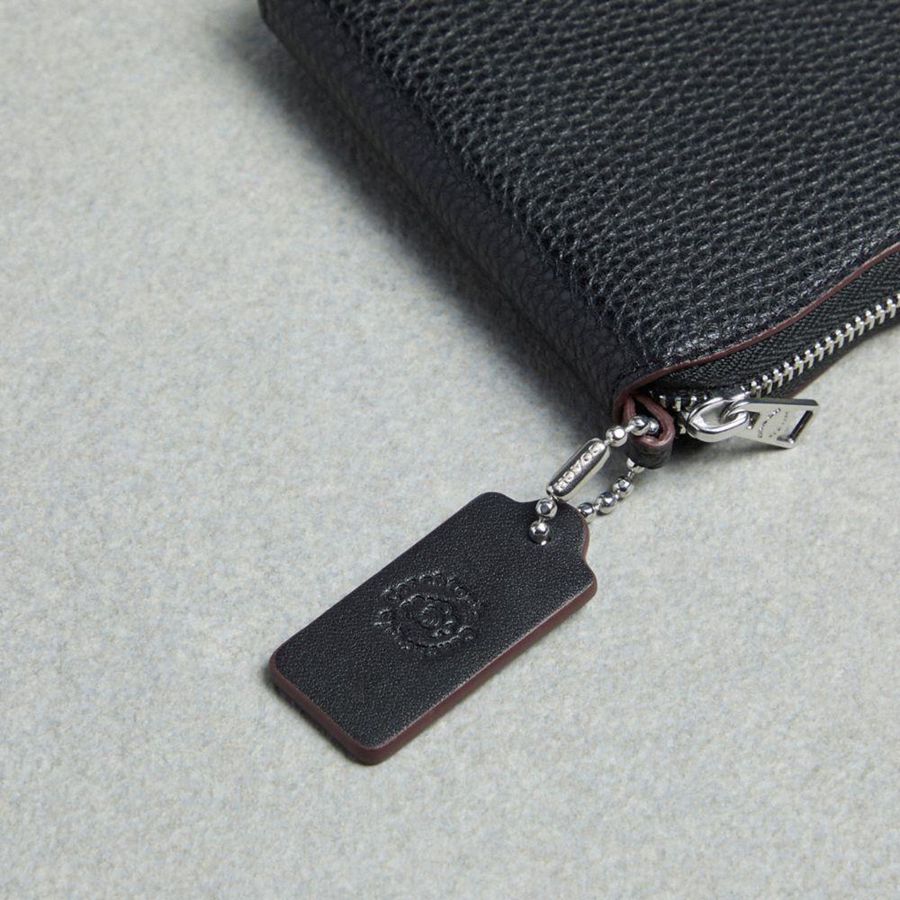 Carteira COACH Zip Around In Coachtopia Leather Feminino Pretas | 59406WEVA