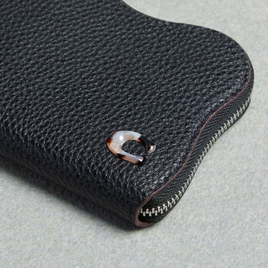 Carteira COACH Zip Around In Coachtopia Leather Feminino Pretas | 59406WEVA