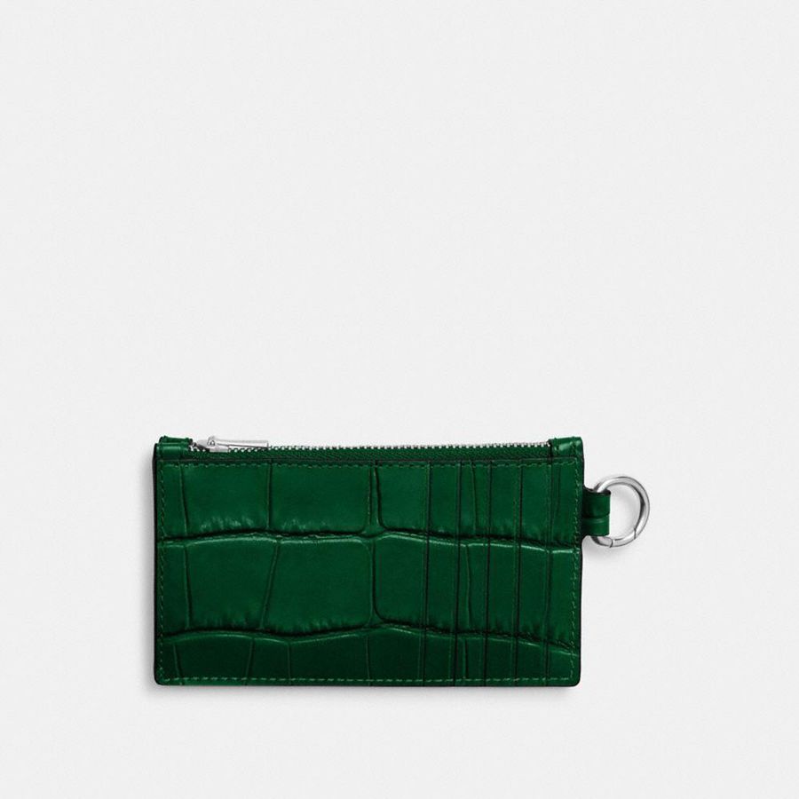 Carteira COACH Zip Card Case Masculino Verdes | 20731CXRS