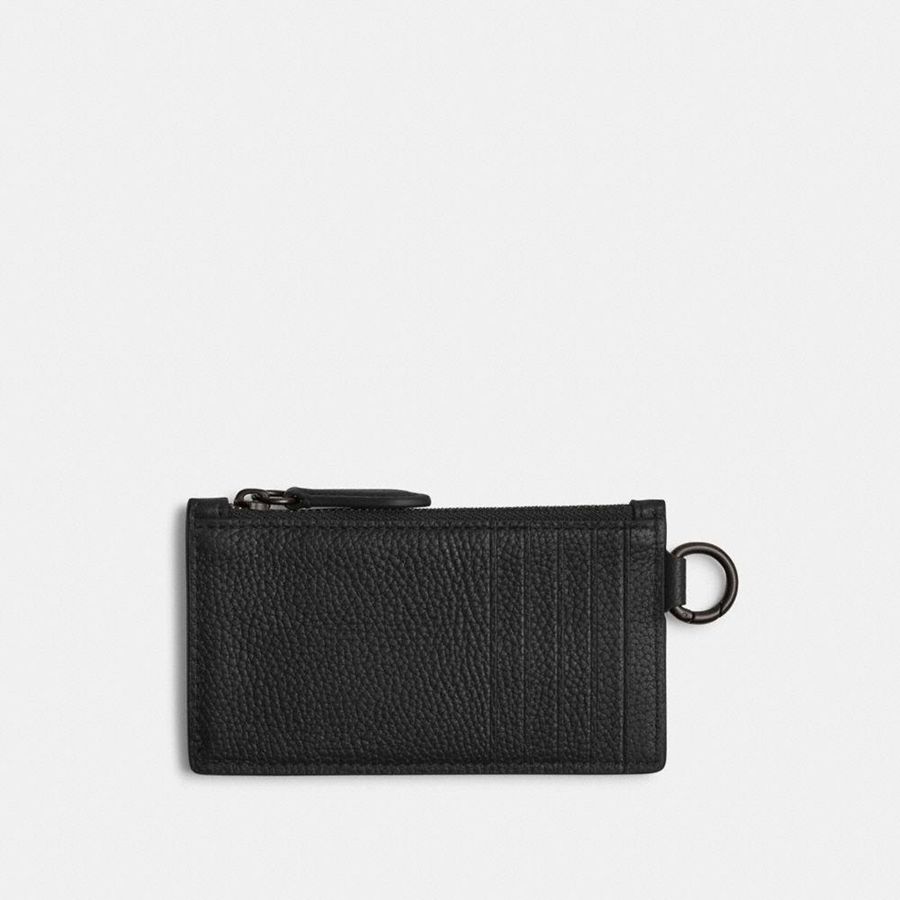 Carteira COACH Zip Card Case With Coach Graphic Masculino Pretas | 84295THVA