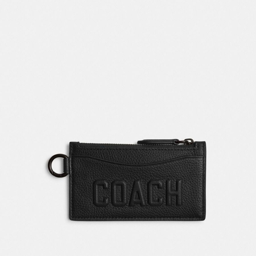 Carteira COACH Zip Card Case With Coach Graphic Masculino Pretas | 84295THVA