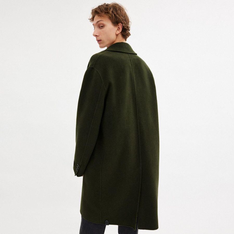 Casaco COACH Double Faced Wool Coat Masculino Verdes | 89013CLUT