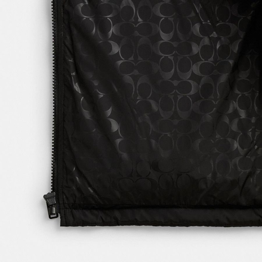 Casaco COACH Down Puffer In Recycled Polyester Masculino Pretas | 13570RYXB