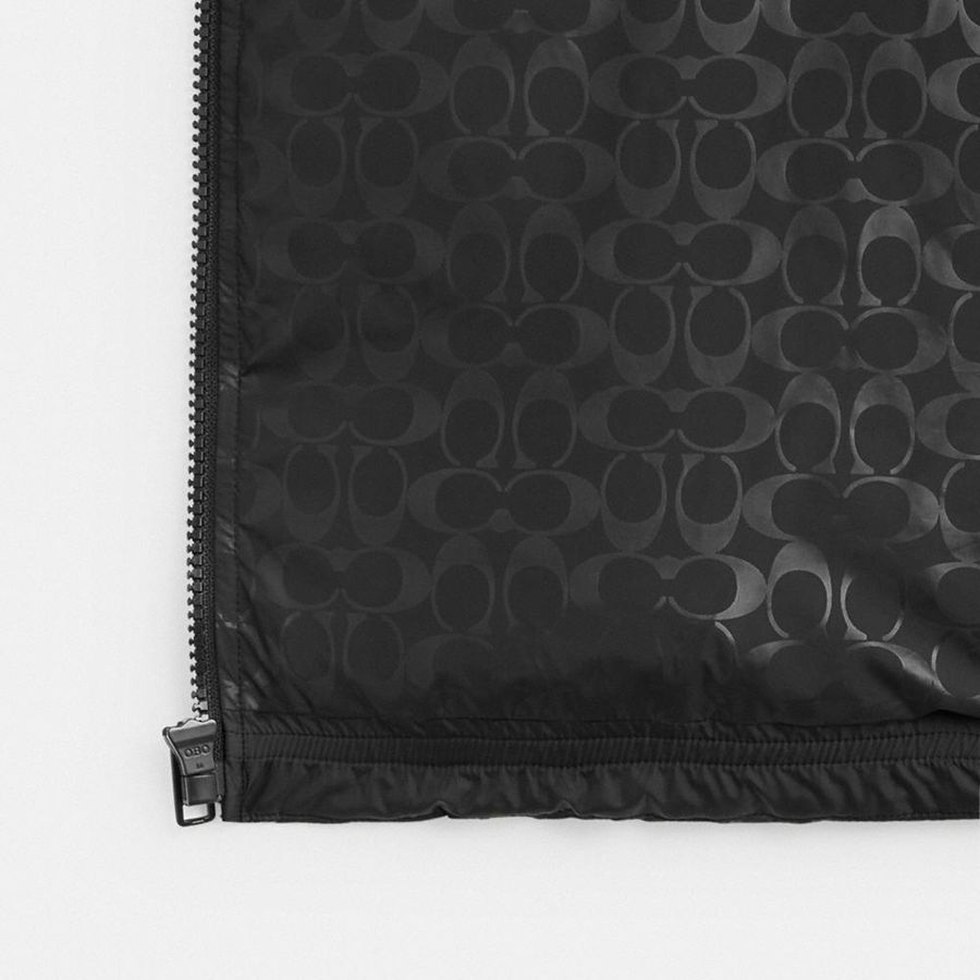 Casaco COACH Down Puffer Vest In Recycled Polyester Masculino Pretas | 19483JBPH