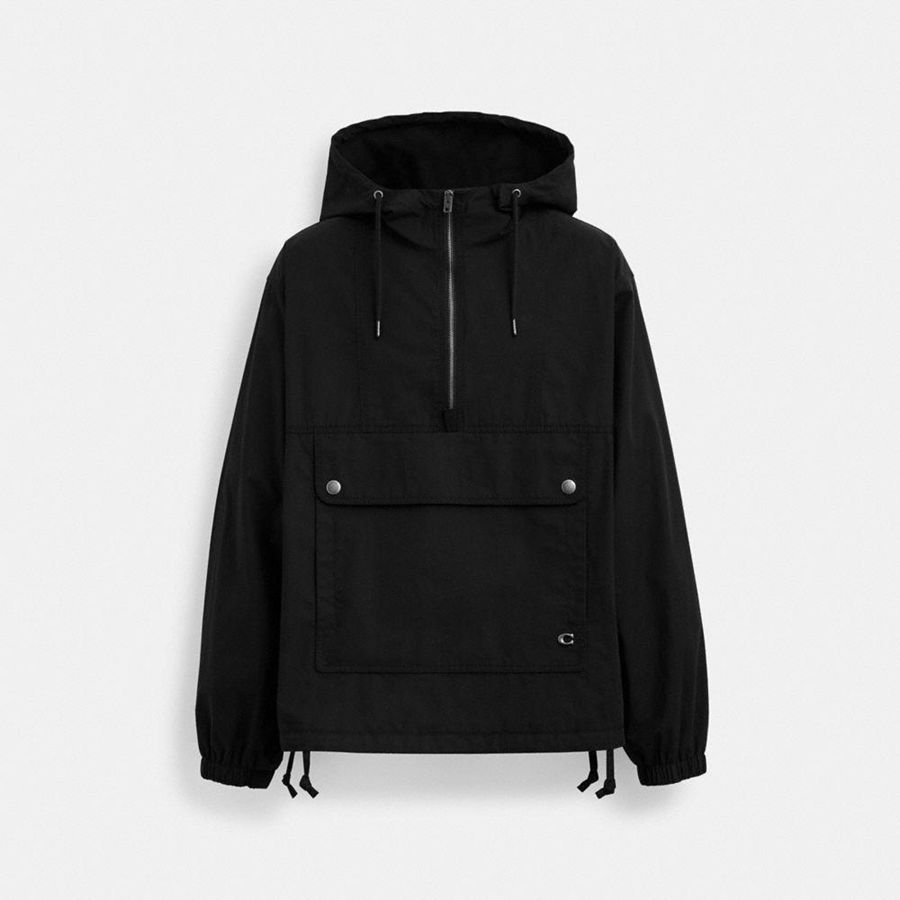 Casaco COACH Half Zip Pullover Masculino Pretas | 59102NHGU