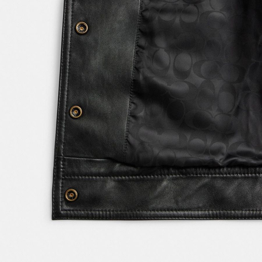 Casaco COACH Heritage C Snap Front Shrunken Feminino Pretas | 18723FYAL