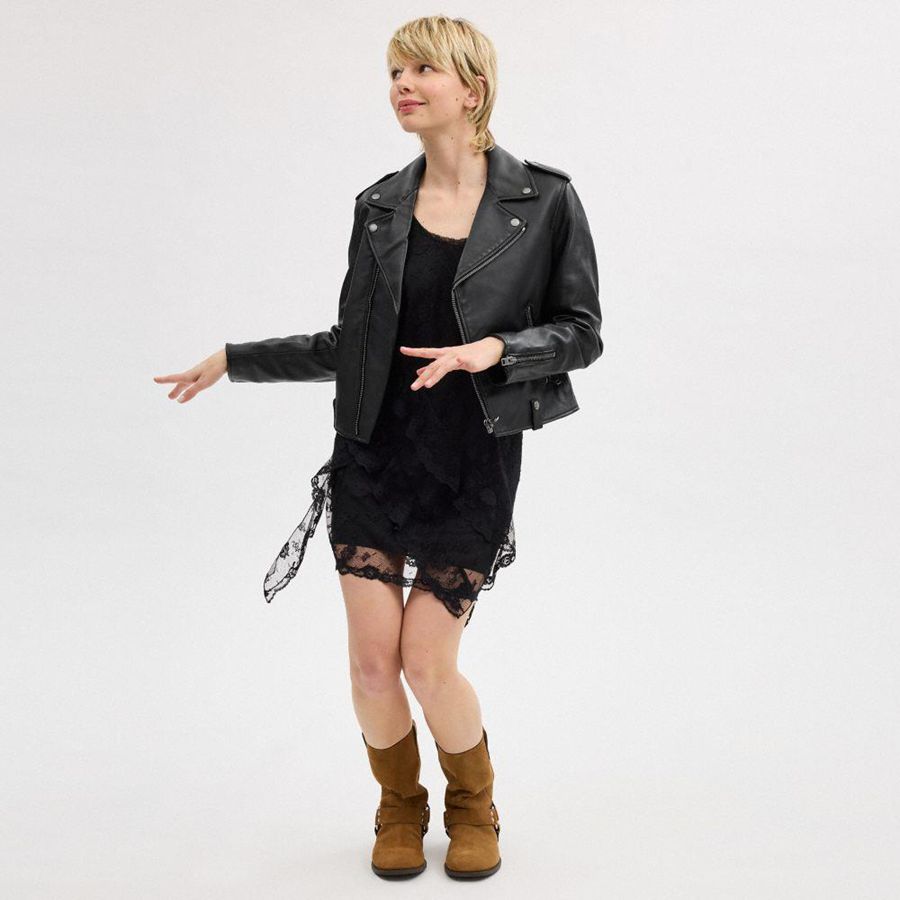 Casaco COACH Moto Feminino Pretas | 16709ODTP