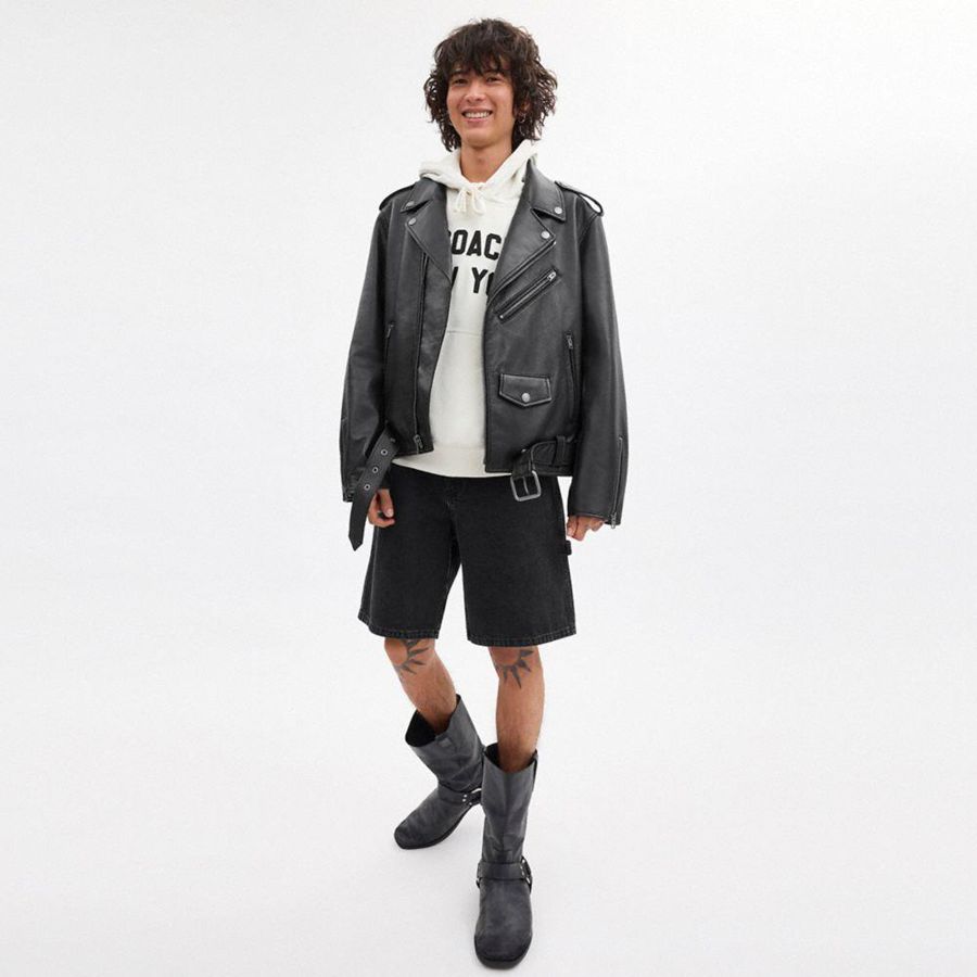 Casaco COACH Moto Masculino Pretas | 84016VUBS