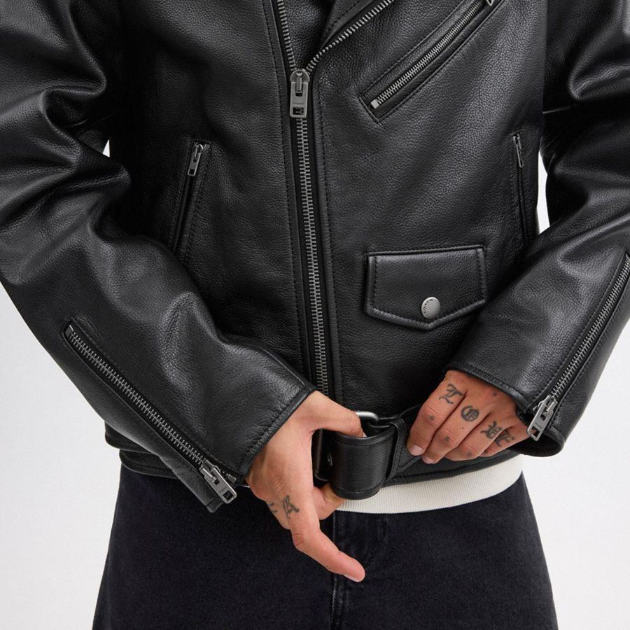 Casaco COACH Moto Masculino Pretas | 84016VUBS