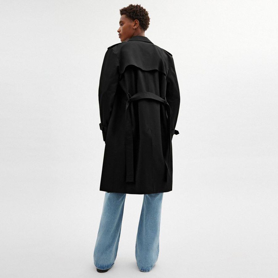 Casaco COACH Relaxed Trench Coat Masculino Pretas | 81509JFIE
