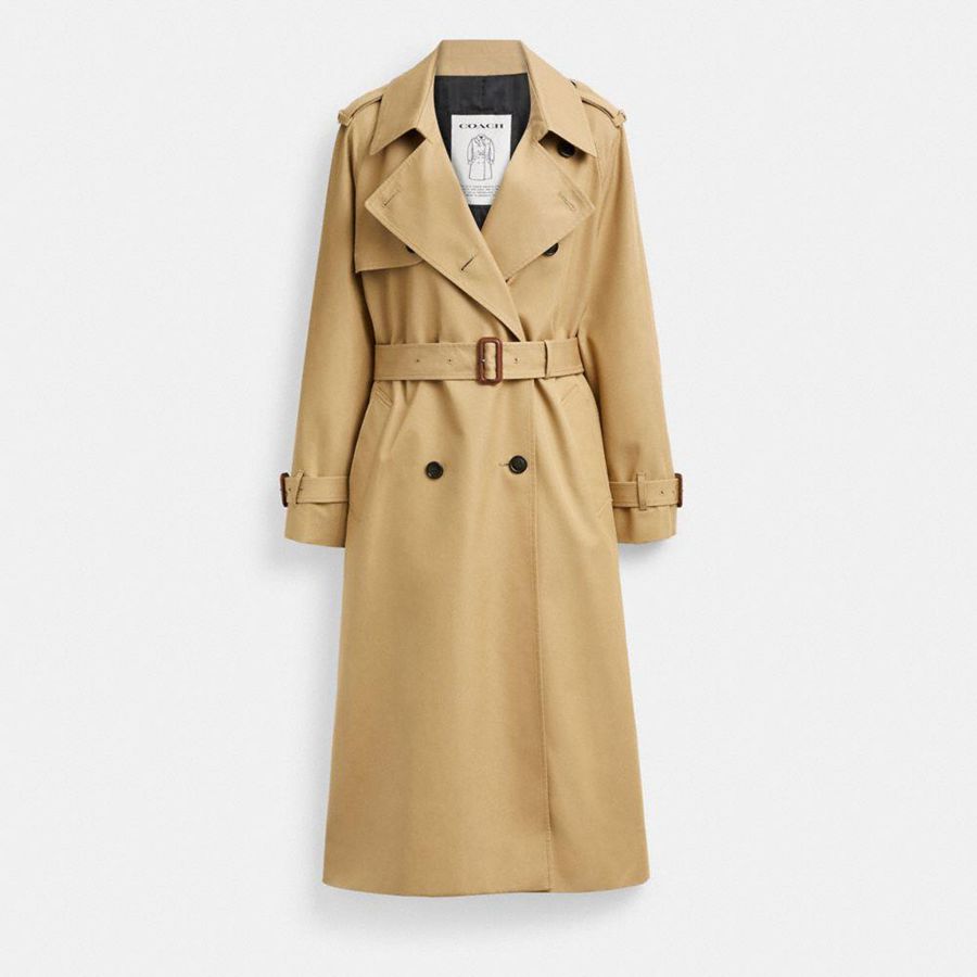 Casaco COACH Relaxed Trench Feminino Caqui | 59312MFEW