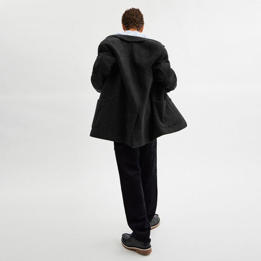 Casaco COACH Relaxed Wool Blazer Masculino Cinzentas | 98350MPOU