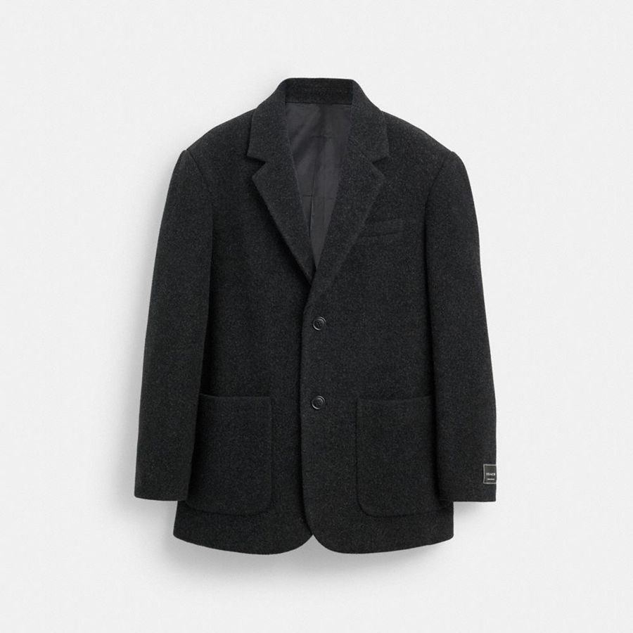 Casaco COACH Relaxed Wool Blazer Masculino Cinzentas | 98350MPOU