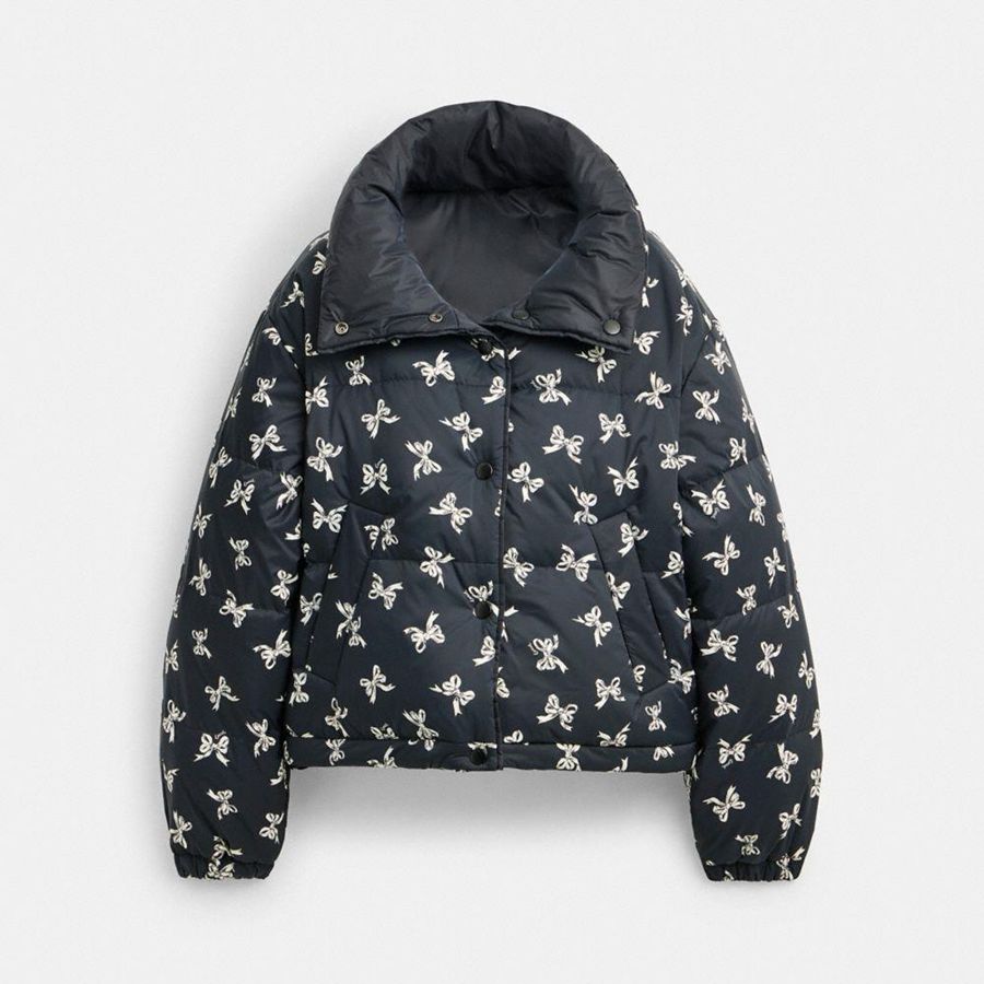 Casaco COACH Reversible Cropped Puffer In Recycled Polyamide Feminino Pretas | 95042SCMN