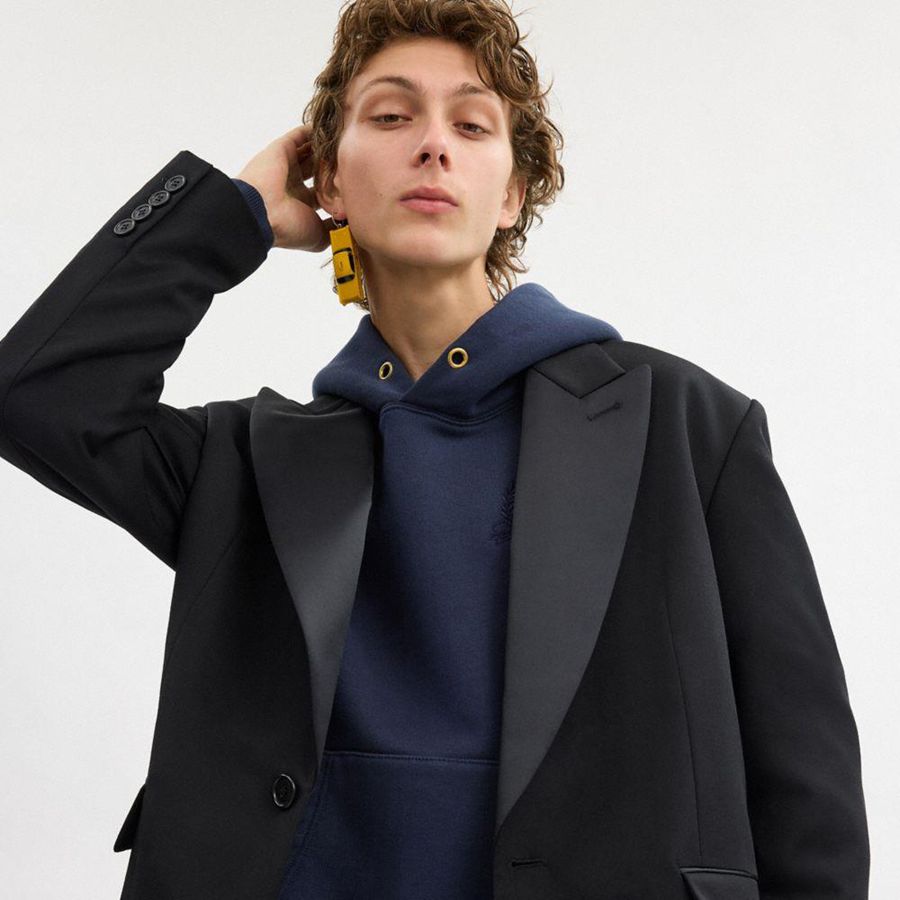Casaco COACH Single Breasted Tuxedo Masculino Pretas | 50137CUQH
