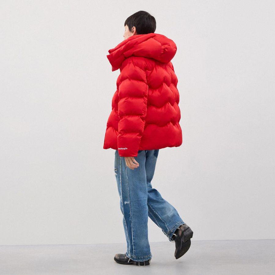 Casaco COACH Topia Loop Puffer Feminino Vermelhas | 87950HPBJ