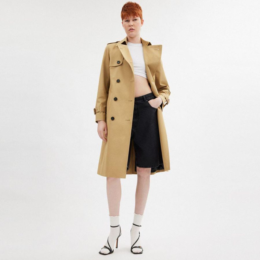 Casaco COACH Trench Feminino Caqui | 51820EKXJ
