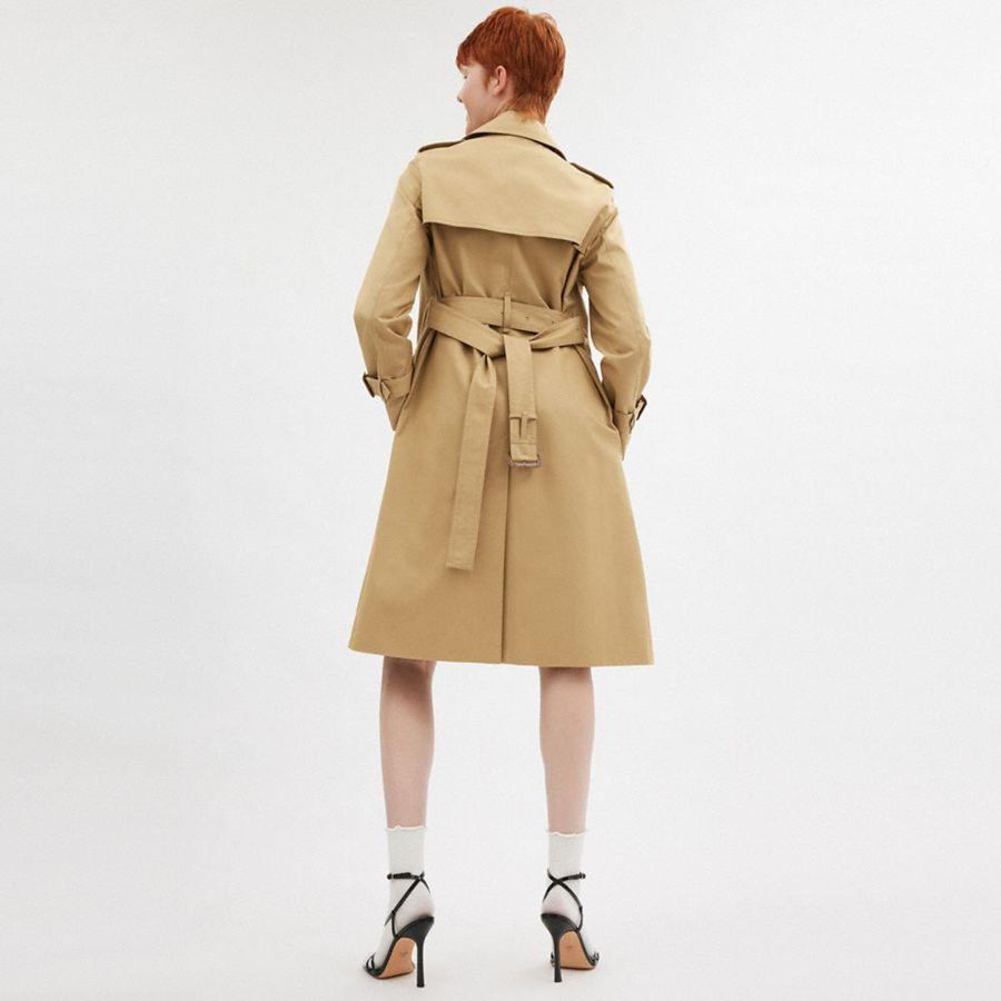 Casaco COACH Trench Feminino Caqui | 51820EKXJ