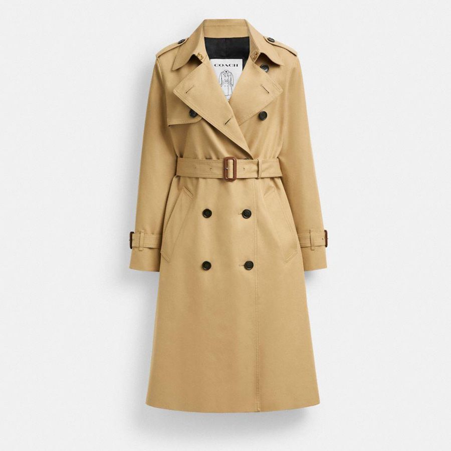 Casaco COACH Trench Feminino Caqui | 51820EKXJ