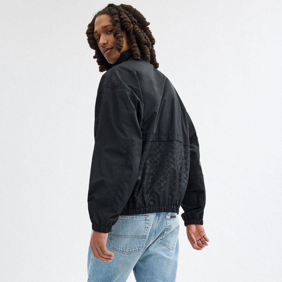 Casaco COACH Windbreaker Masculino Pretas | 10283JPXR