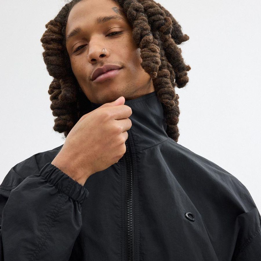 Casaco COACH Windbreaker Masculino Pretas | 10283JPXR