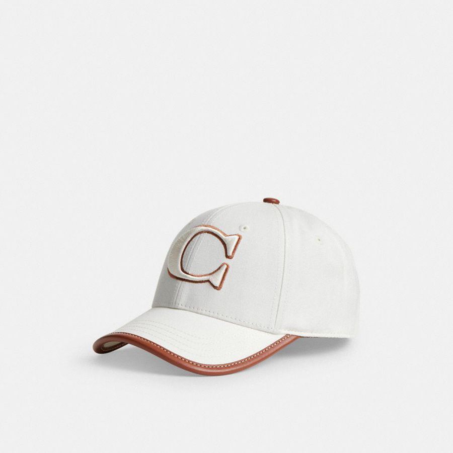 Chapéu COACH Baseball Masculino Branco | 30975BQHV