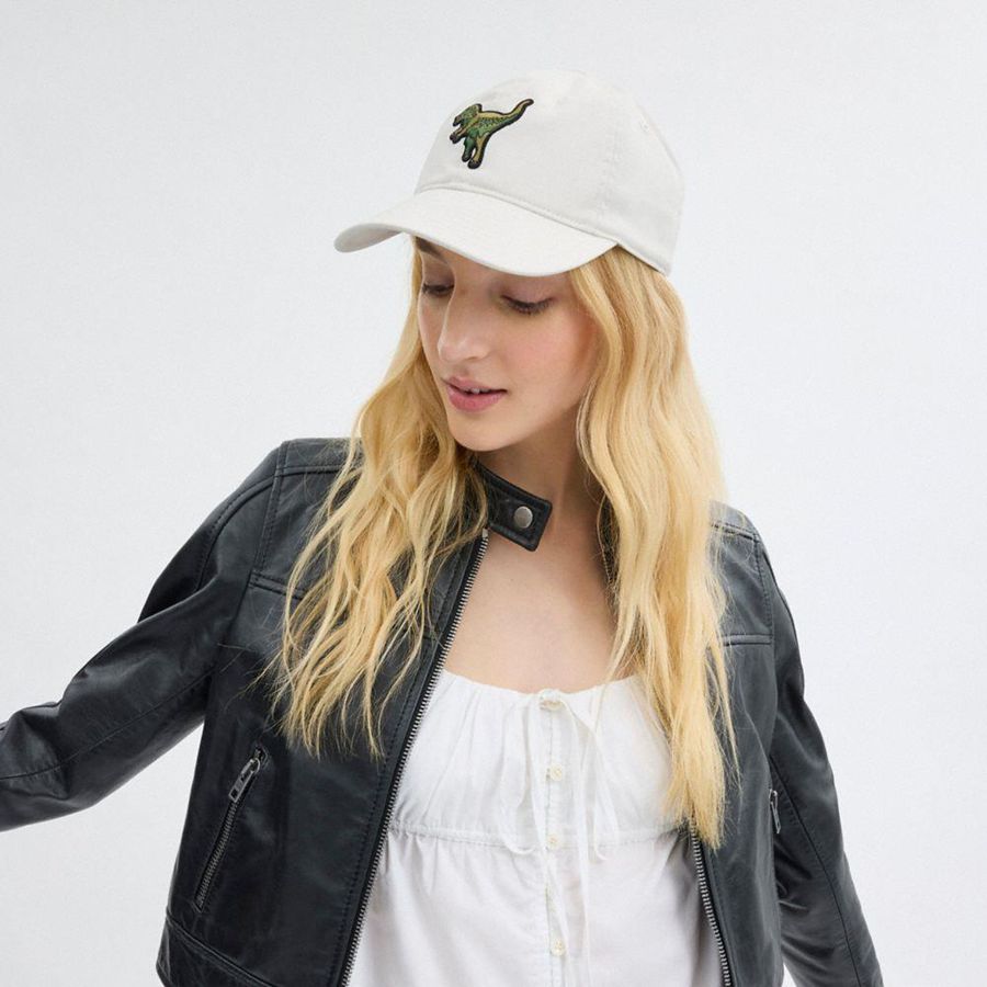 Chapéu COACH Rexy Patch Baseball Masculino Branco | 54902OXQZ