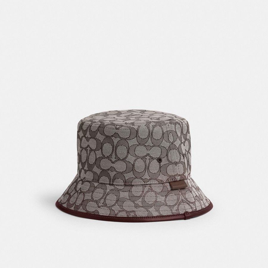 Chapéu COACH Signature Jacquard Bucket Masculino Cinzentas | 34265VGYC