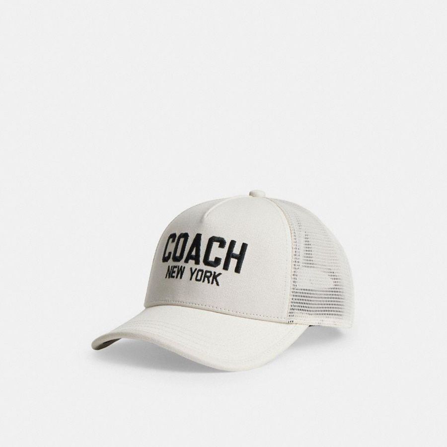 Chapéu COACH Trucker Masculino Branco | 97320DCVG