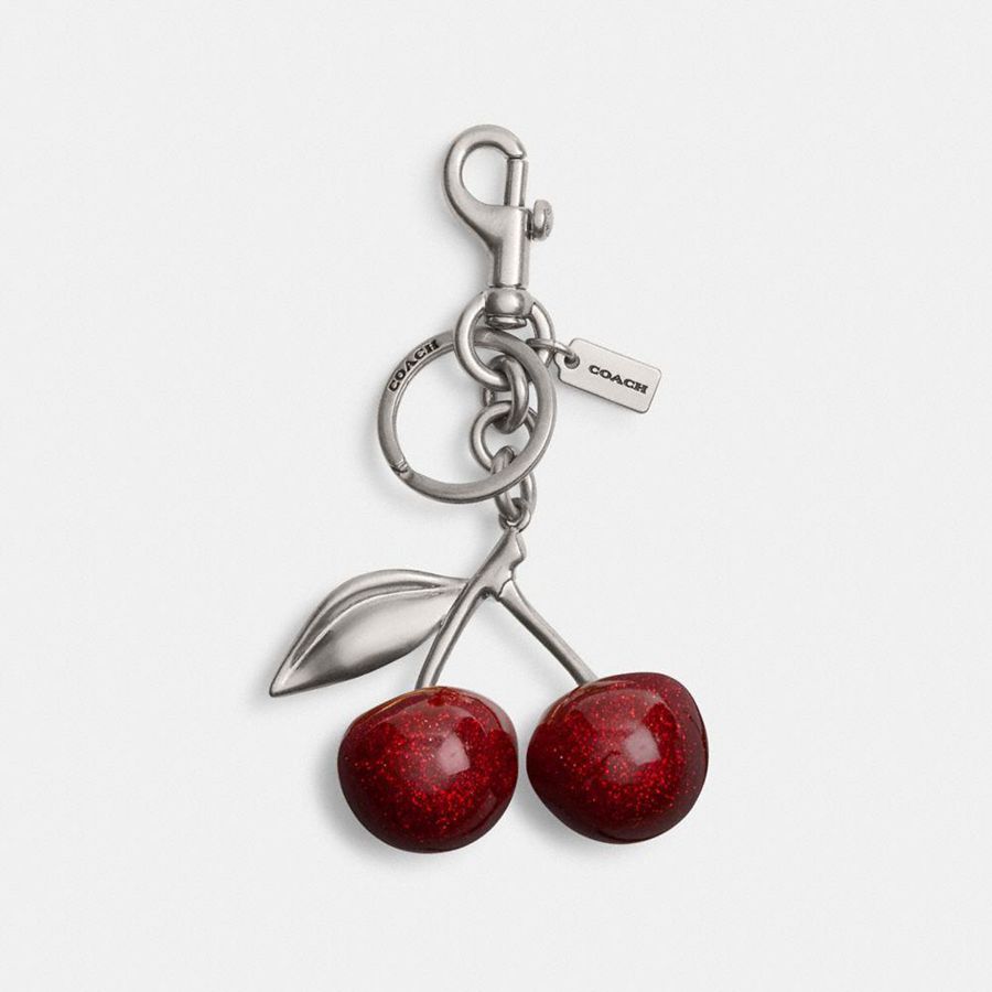Charms COACH Cherry Bag Feminino Prateadas | 90476WDBS