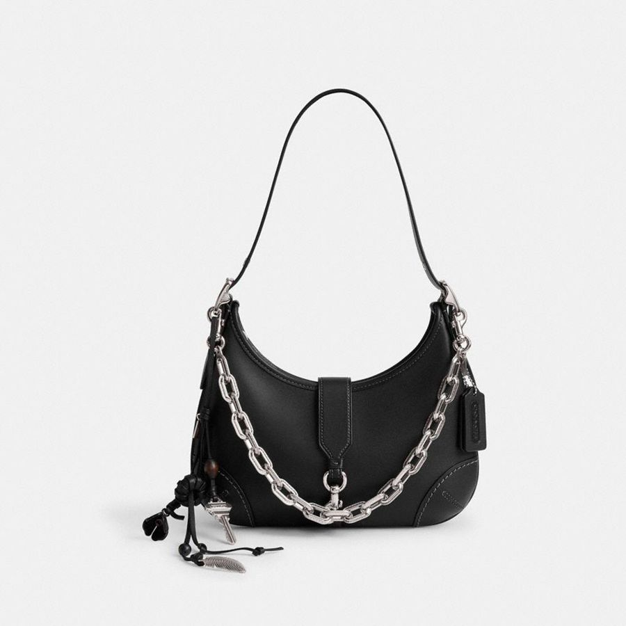 Charms COACH Hamptons Hobo Bag With And Strap Feminino Prateadas | 34867CZKT