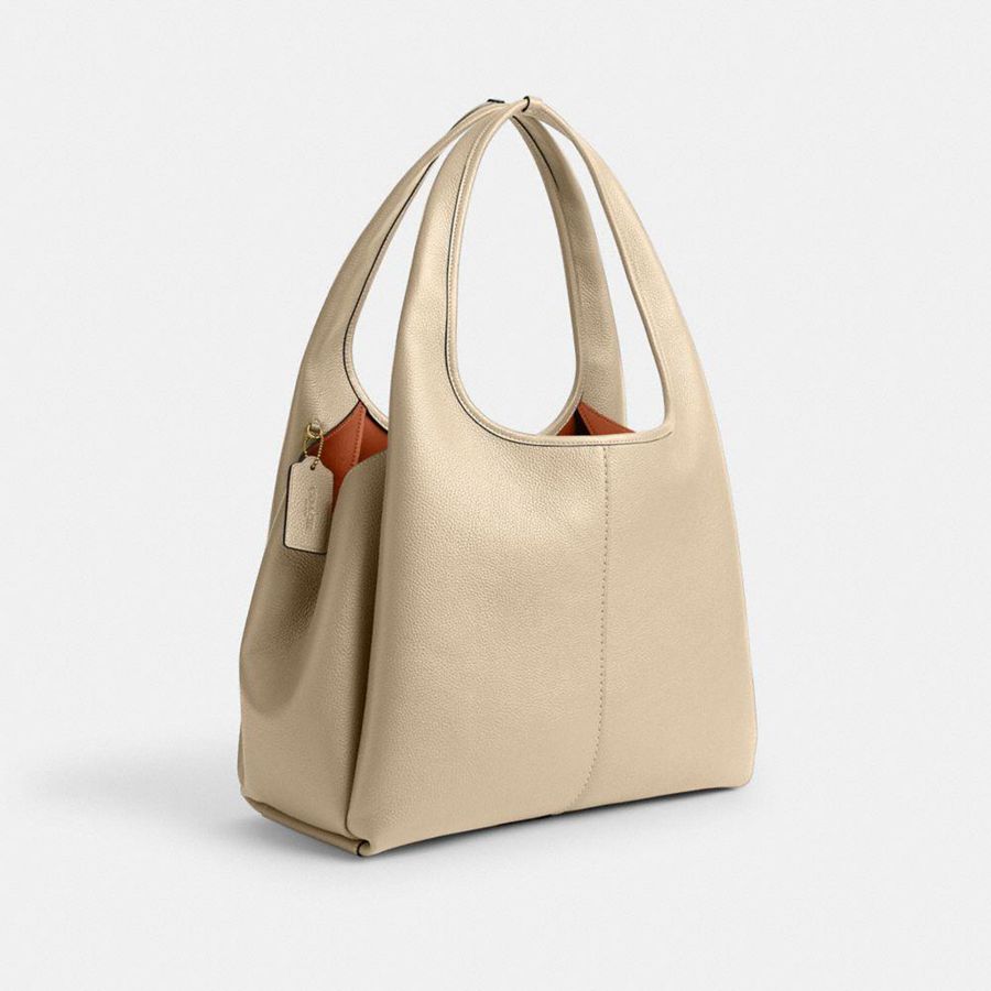 Charms COACH Lana Shoulder Bag With And Strap Feminino Douradas | 40795ZUQO