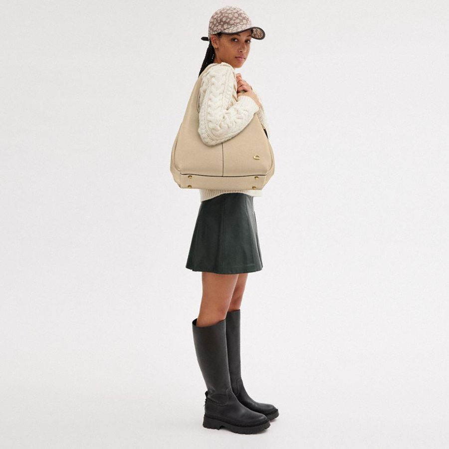 Charms COACH Lana Shoulder Bag With And Strap Feminino Douradas | 40795ZUQO
