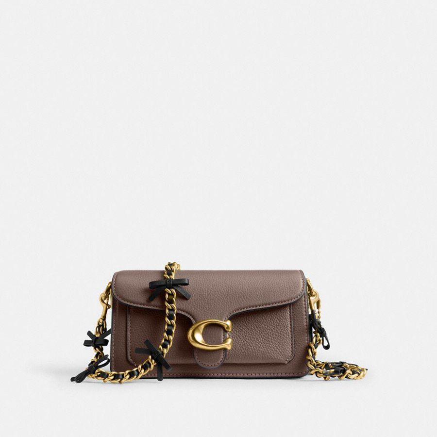 Charms COACH Leather Chain Strap With Bows Feminino Pretas | 19746VCXG
