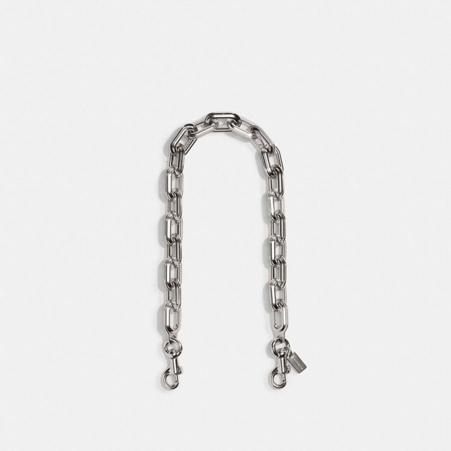 Charms COACH Link Chain Strap Feminino Prateadas | 92451KXBM