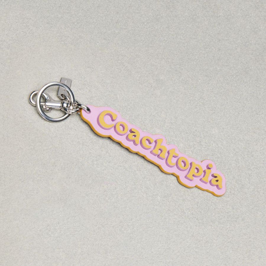 Charms COACH Logo Bag In Coachtopia Leather Feminino Rosa | 34068YJUB