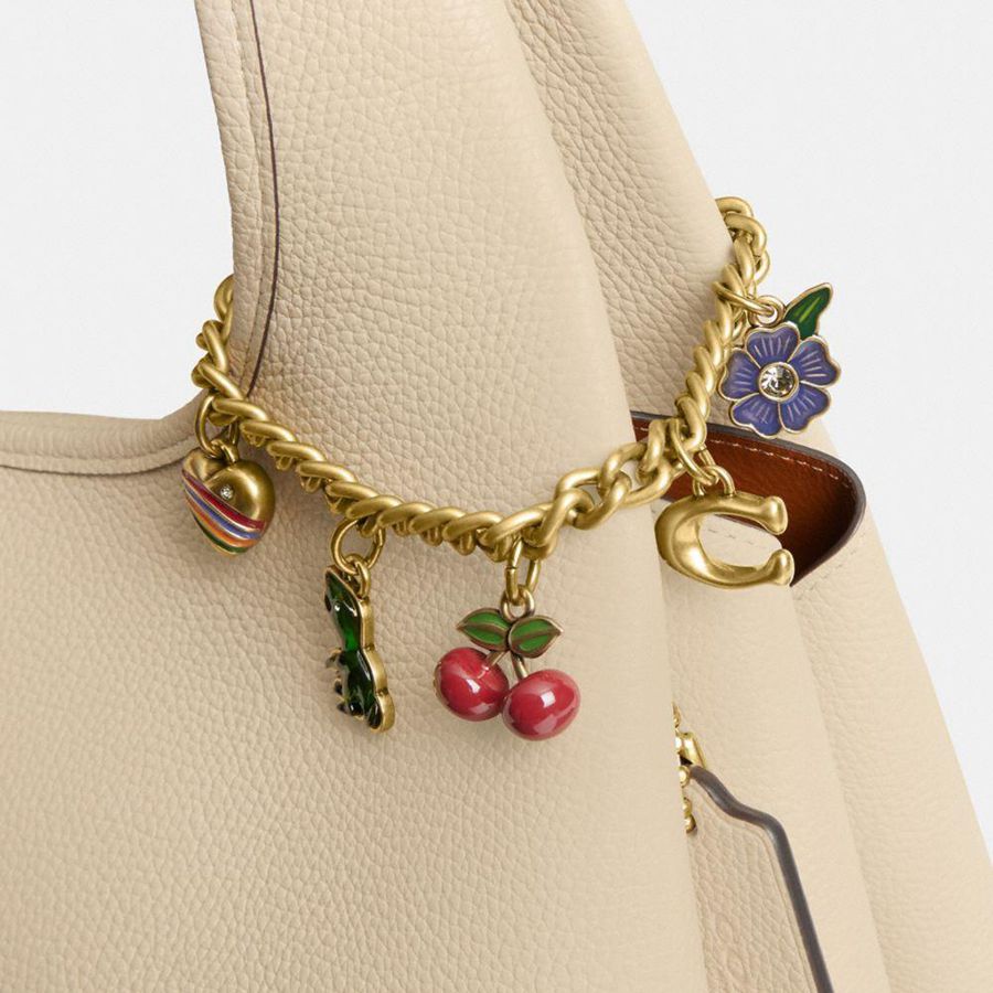 Charms COACH Motif Chain Bag Feminino Douradas | 46350DMRU