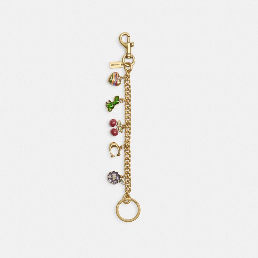Charms COACH Motif Chain Bag Feminino Douradas | 46350DMRU