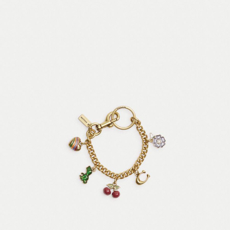 Charms COACH Motif Chain Bag Feminino Prateadas | 58916BTJA