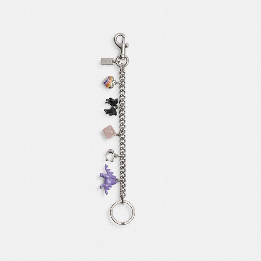 Charms COACH Motif Chain Bag Feminino Prateadas | 58916BTJA