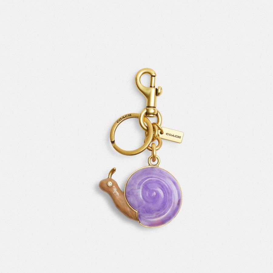 Charms COACH Snail Bag Feminino Douradas | 34701ZNES