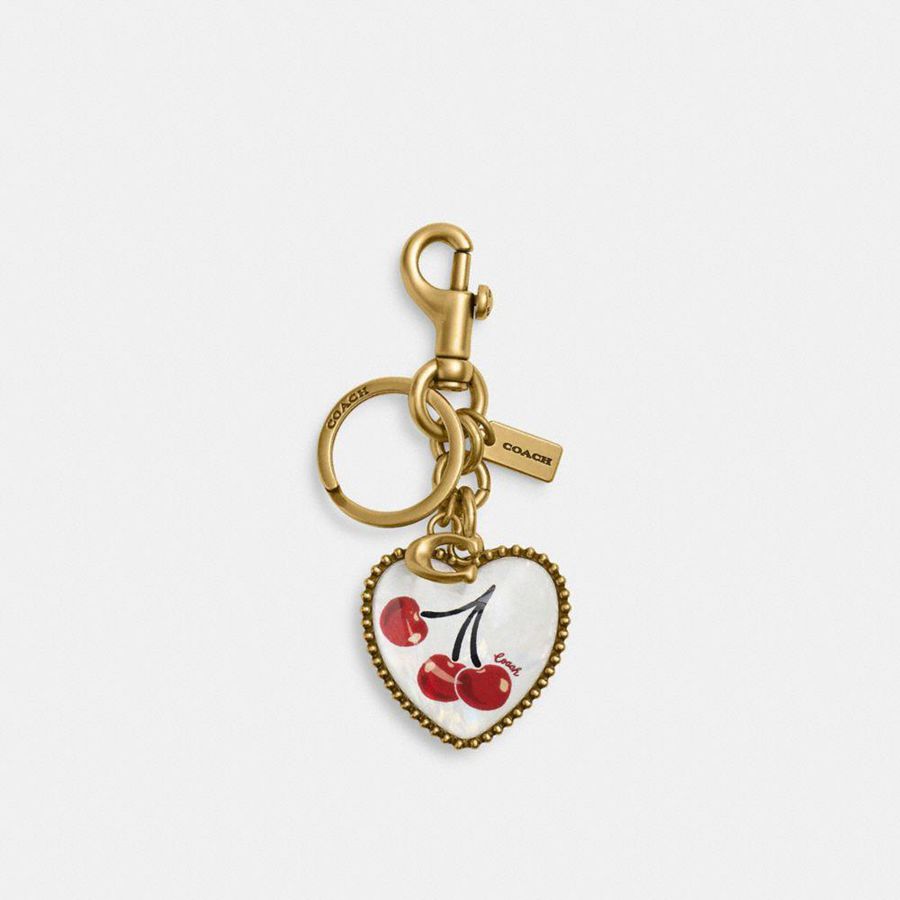 Charms COACH Vintage Heart Cherry Bag Feminino Douradas | 97042VSCJ