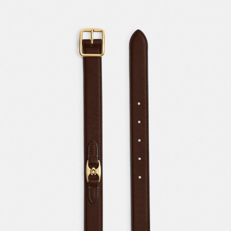 Cintos COACH Classic Buckle With Hip Detail, 25 Mm Feminino Marrom | 03586MZRH