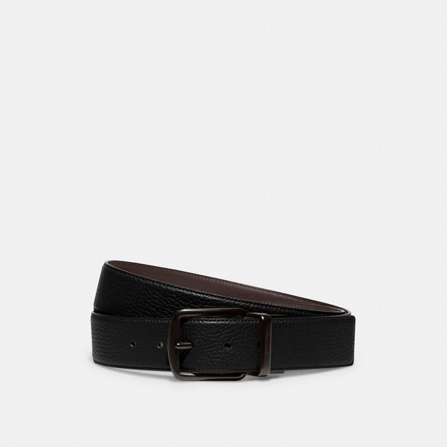Cintos COACH Harness Buckle Cut To Size Reversible, 38 Mm Masculino Pretas | 76914PTRL