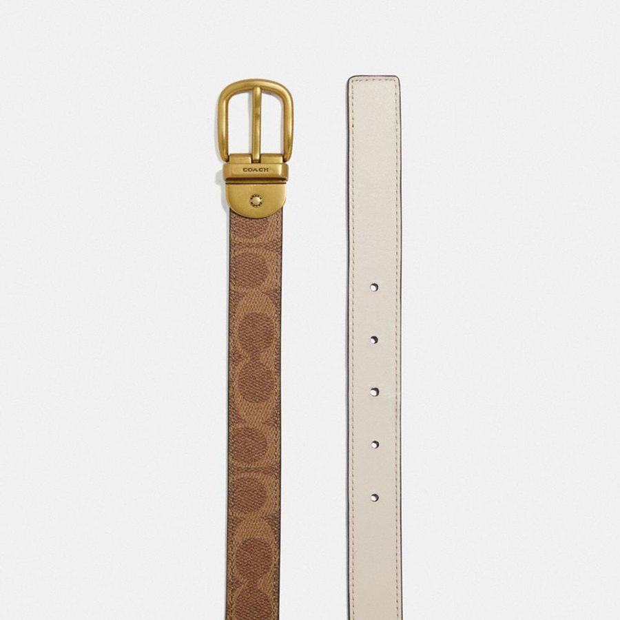 Cintos COACH Harness Buckle Reversible, 25 Mm Feminino Marrom | 49012LAQP