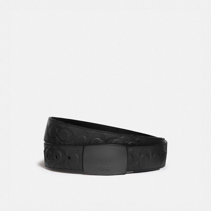 Cintos COACH Plaque Buckle Cut To Size Reversible, 38 Mm Masculino Pretas | 42380XYRB