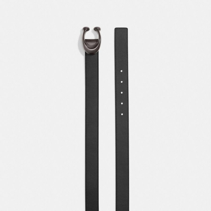 Cintos COACH Sculpted C Buckle Cut To Size Reversible, 32 Mm Feminino Pretas | 26918AOBL
