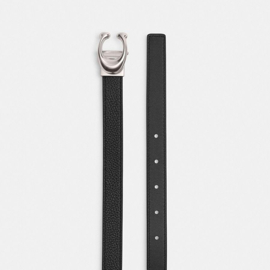 Cintos COACH Sculpted Signature Buckle Reversible, 20 Mm Feminino Pretas | 16709FOCD
